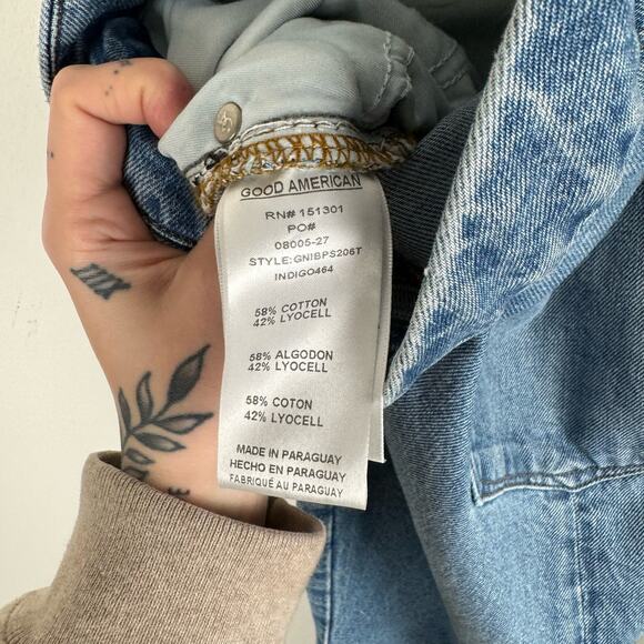 Good American Good 90s Split Back Hem Jeans Size 20 Plus NEW Indigo464 - Picture 7 of 14